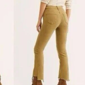 Mother The Insider Crop Step Fray Hopscotch in Honey Corduroy Cord Sz 27